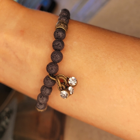 🤍3/$30 Authentic Lava Bead Rhinestone Bracelet - Picture 5 of 7